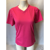 Diadora Women's Athletic Short Sleeve V-Neck Pink Top Size Medium
