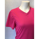 Diadora Women's Athletic Short Sleeve V-Neck Pink Top Size Medium