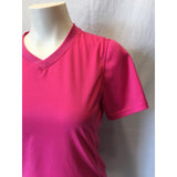 Diadora Women's Athletic Short Sleeve V-Neck Pink Top Size Medium