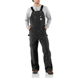 CARHARTT MEN'S LOOSE FIT DUCK BIB OVERALL 50x32 Black NEW