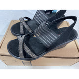 Cali from Skechers Skechers Women's 9 BEVERLEE - High Tea Wedges Black NWT