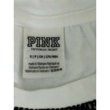 PINK Victoria Secrets Women's S white & black tank silver sequined spellout