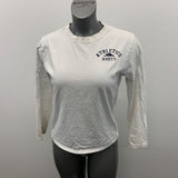Roots Kids Long Sleeve T Shirt Girls Size XL White Crew Neck Cotton Logo Tee