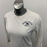 Roots Kids Long Sleeve T Shirt Girls Size XL White Crew Neck Cotton Logo Tee