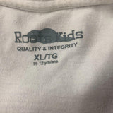 Roots Kids Long Sleeve T Shirt Girls Size XL White Crew Neck Cotton Logo Tee