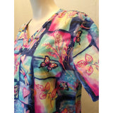 O2 Scrubs Women's V Neck Short Sleeve Multi Color Medical Scrub Top Size Small