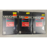 BETA  NEW SEALED MEMOREX Video Cassette L-750 Lot Of 3