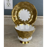 Royal Albert Consort Series Gold On Gold Lace Tea Cup And Saucer Set