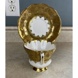 Royal Albert Consort Series Gold On Gold Lace Tea Cup And Saucer Set