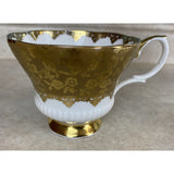 Royal Albert Consort Series Gold On Gold Lace Tea Cup And Saucer Set
