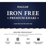 Haggar Men's 44X32 Iron Free Premium Khaki - Classic Fit Black NWOT