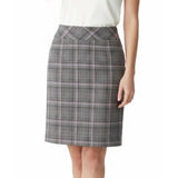 H&M Women's Gray Purple Plaid A Line Polyester Blend Side Zipper Skirt Size 12