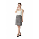 H&M Women's Gray Purple Plaid A Line Polyester Blend Side Zipper Skirt Size 12
