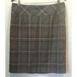 H&M Women's Gray Purple Plaid A Line Polyester Blend Side Zipper Skirt Size 12