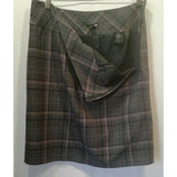 H&M Women's Gray Purple Plaid A Line Polyester Blend Side Zipper Skirt Size 12