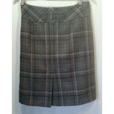 H&M Women's Gray Purple Plaid A Line Polyester Blend Side Zipper Skirt Size 12