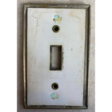 Vintage Metal Diamond Pattern Gold On Gold Single Wall Switch Cover Plate USED