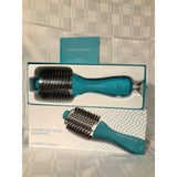 Moroccanoil 4-in-1 Blow-Dryer Brush Nylon Pins Tufted Brushes Teal Color