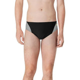 Speedo Mens ML 36 Swimsuit Brief Eco Slice Prolt Solid Adult Black/Gray NWT