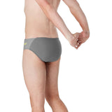 Speedo Mens ML 36 Swimsuit Brief Eco Slice Prolt Solid Adult Black/Gray NWT