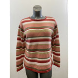 Tradition Country Collection Vintage Sweater Size 18 Dusty Rose Green Striped