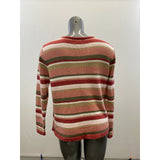 Tradition Country Collection Vintage Sweater Size 18 Dusty Rose Green Striped