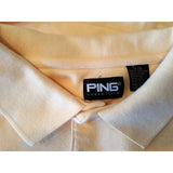 Ping Collection Men's Size Large Yellow Cotton Short Sleeve Pique Polo Shirt