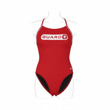 TYR Lifeguard 1 Piece Bathing Suit Women's Size 26 Red Black Cutoutfit Racerback NEW
