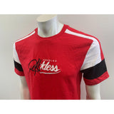 Reckless Embroidered T Shirt Men's Size Small Cotton/Poly Red Short Sleeve Tee