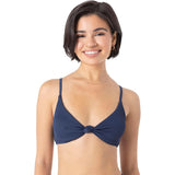Roxy Women's Love Knot Bikini UPF 50+ Swimsuit Top XS Mood Indigo blue NWOT