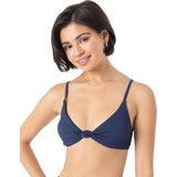 Roxy Women's Love Knot Bikini UPF 50+ Swimsuit Top XS Mood Indigo blue NWOT