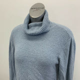 Femme by Design Turtleneck Sweater Women's Large Blue Ribbed Long Sleeve Acrylic