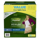 Depend Fit Flex Incontinence Underwear for Women S/M 42 Count