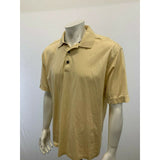 Callaway Golf Polo Men's Large Yellow Short Sleeve 65's Two Ply 100% Pima Cotton
