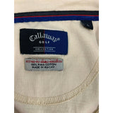 Callaway Golf Polo Men's Large Yellow Short Sleeve 65's Two Ply 100% Pima Cotton