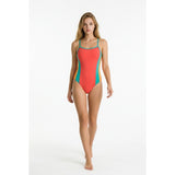 Speedo Women's 34 One Back Colorblock One Piece Swimsuit NWOT