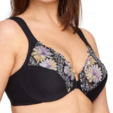 Glamorise 1245 Full Figure Wonderwire Front Close Bra 36F Floral Print NWOT