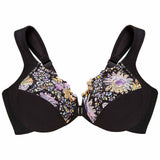 Glamorise 1245 Full Figure Wonderwire Front Close Bra 36F Floral Print NWOT