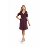 Star Vixen Women's Purple Wrap Short Sleeve V Neck Dress Size P-Medium Polyester Blend NEW