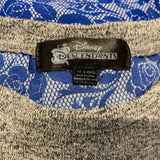 Disney Women's Grey Long Sleeve Fairest Castle Slit Back Shirt Size Large Cotton