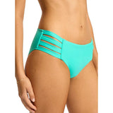 Seafolly Women's 12 Fastlane Multi Strap Hipster Bikini Bottom Aquatic Blue NWT