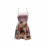 Women's Floral Sleeveless A Line Dress Size Large Purple Racerback Side Zip