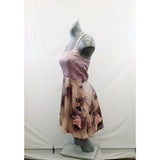 Women's Floral Sleeveless A Line Dress Size Large Purple Racerback Side Zip