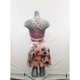 Women's Floral Sleeveless A Line Dress Size Large Purple Racerback Side Zip