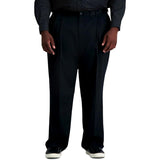 Haggar Mens No Iron Classic Fit Expandable Waist Pleat Front Pant Size 52WX 30L