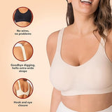 Truekind Women's Bra Wireless Support Bra Seamless Full Coverage Nude Medium NWT