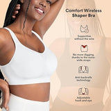 Truekind Women's Bra Wireless Support Bra Seamless Full Coverage Nude Medium NWT