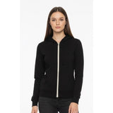 Champion Women's Size Small Black Hooded jacket Full Zip Polyester/Cotton