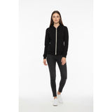 Champion Women's Size Small Black Hooded jacket Full Zip Polyester/Cotton