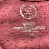 Maurices 24/7 Womens Size 1 T Shirt PInk Round Short Sleeve V Neck Polyester/Linen Tee